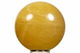 Polished Honey Calcite Sphere - China #322993-1